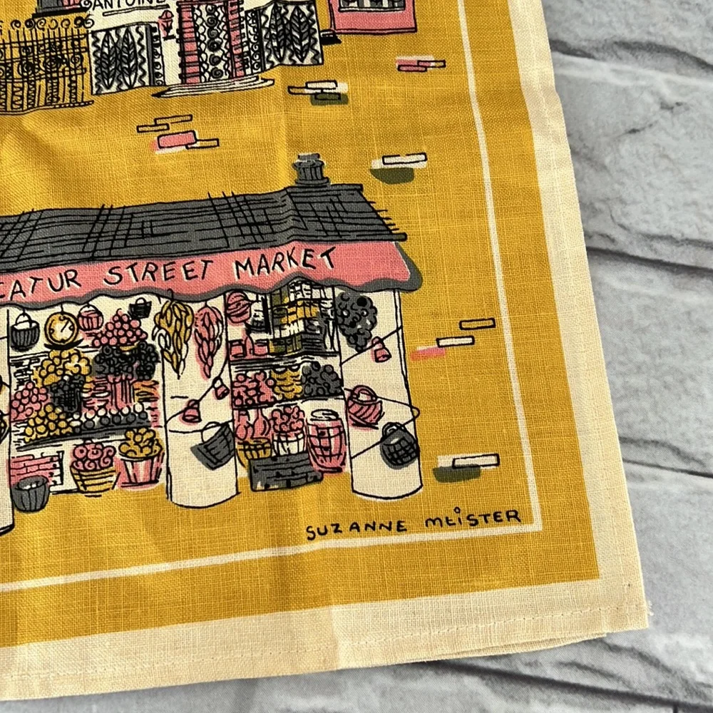 Vintage linen MCM hand towel/kitchen